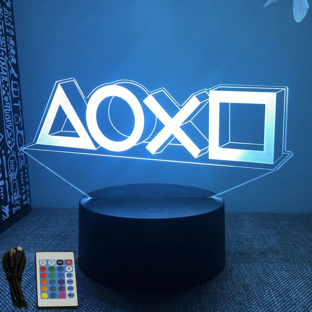 Neón LED GAMER 3D Night · Iluminación Setup Gaming 20cm