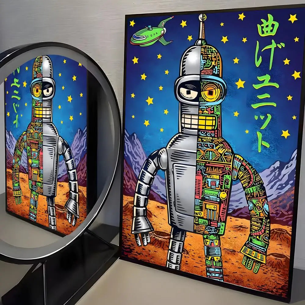 Poster Movie Bender F-futurama Elegant · Decoración Setup Gamer y Escritorio