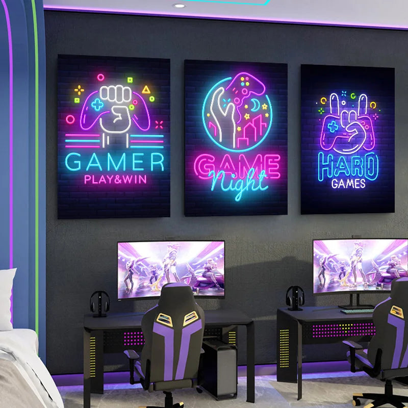 Neón LED Gaming Quotes Game · Iluminación Setup Gaming