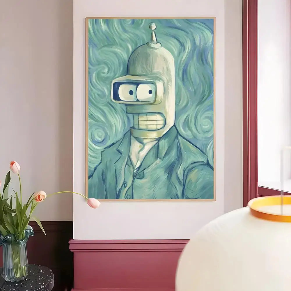 Poster Movie Bender F-futurama Elegant · Decoración Setup Gamer y Escritorio
