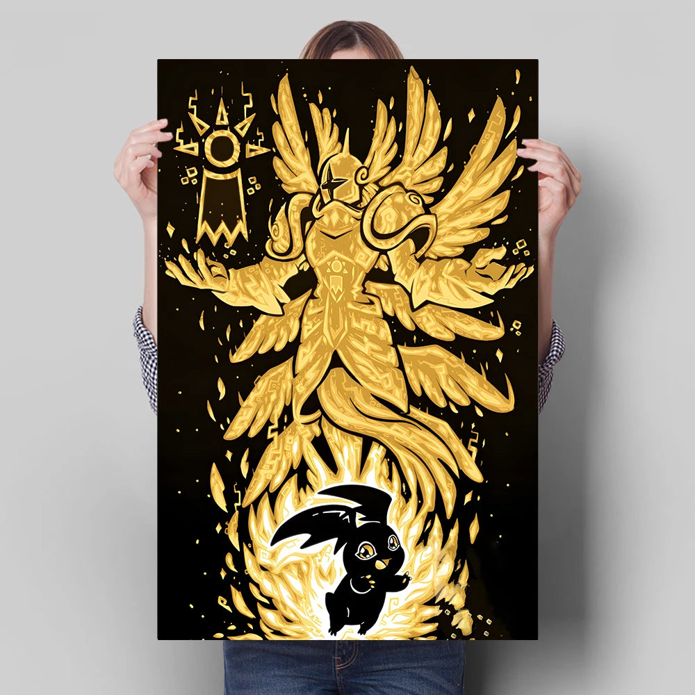 Poster Digimon Character Wall Hanging · Decoración Setup Gamer y Escritorio