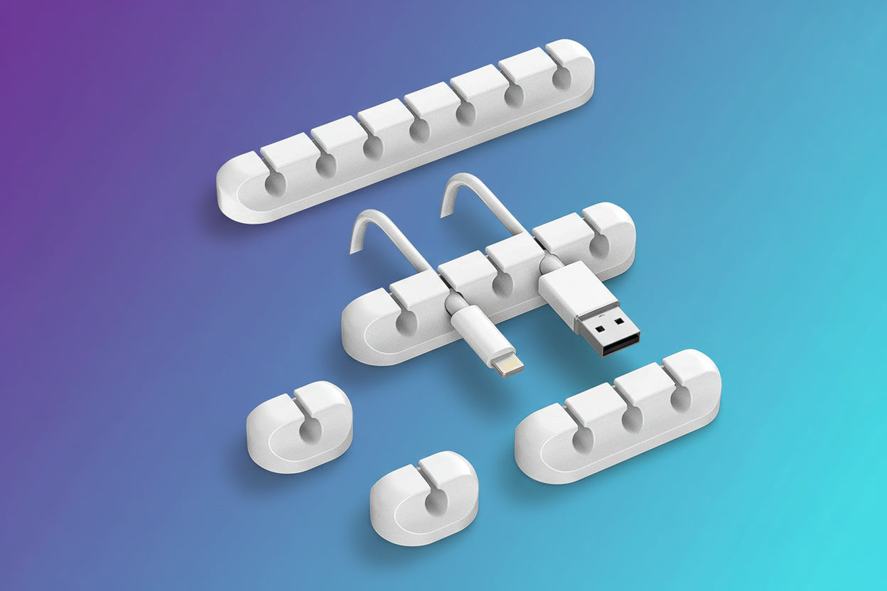 Organizador de Cables Gamer VIKEFON de Silicona Autoadhesiva