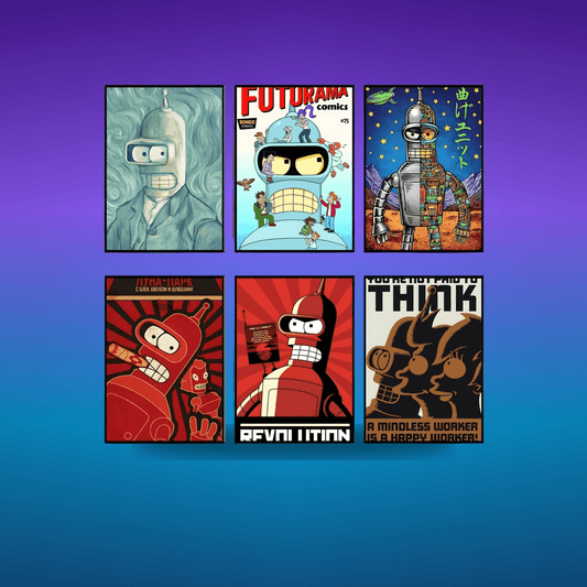 Poster Movie Bender F-futurama Elegant · Decoración Setup Gamer y Escritorio