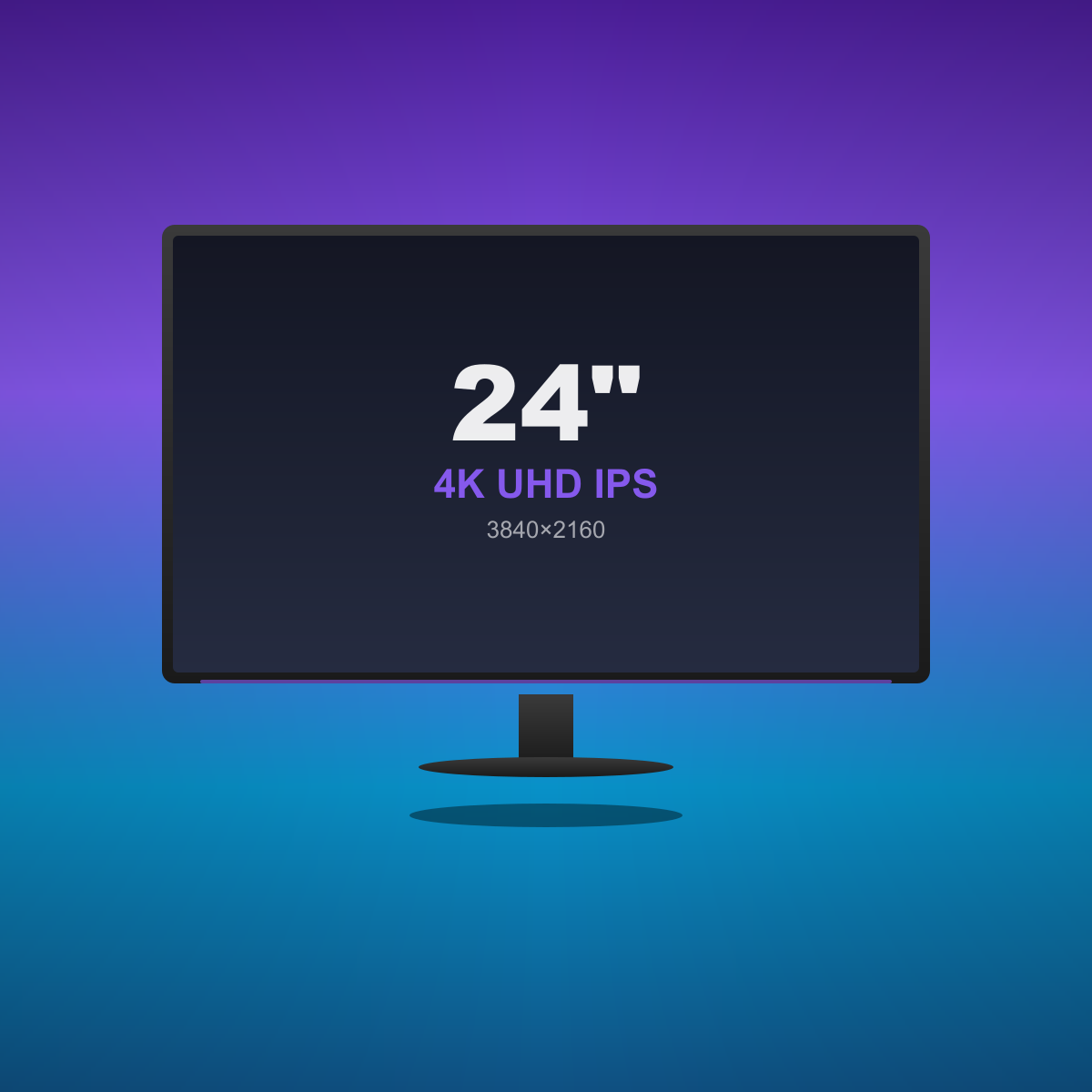 Monitor 24" 4K UHD IPS · 3840×2160 para Edición, Diseño y Setup Gamer