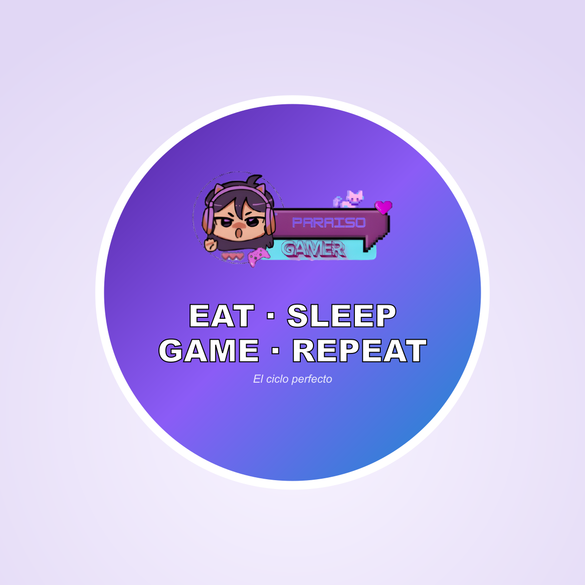 Merch Gamer · Eat · Sleep · Game · Repeat - Pegatina die-cut