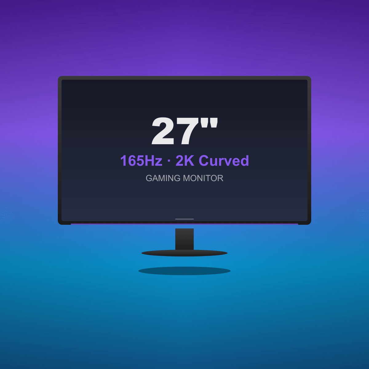 Monitor Gaming Curvo 27" 2K 165Hz · 1ms IPS HDR para Setup Gamer Competitivo