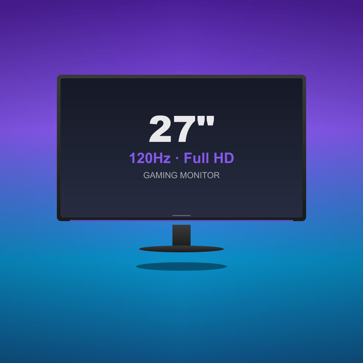 Monitor Gaming 27" 120Hz Full HD · LED HDR Anti-Luz Azul para Setup Casual
