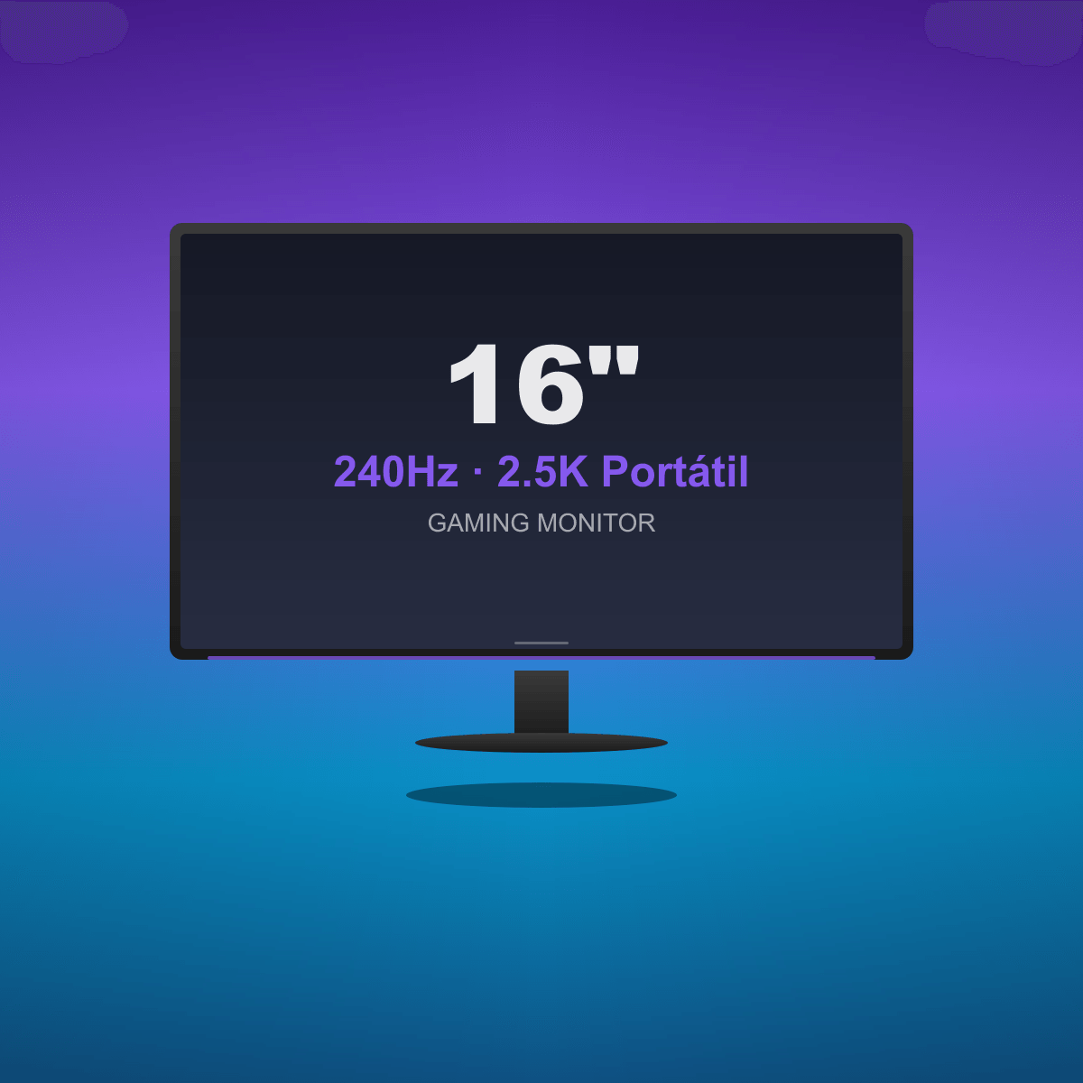 Monitor Portátil Gaming 16" 240Hz 2.5K · USB-C HDMI para Laptop PC PS5 Switch