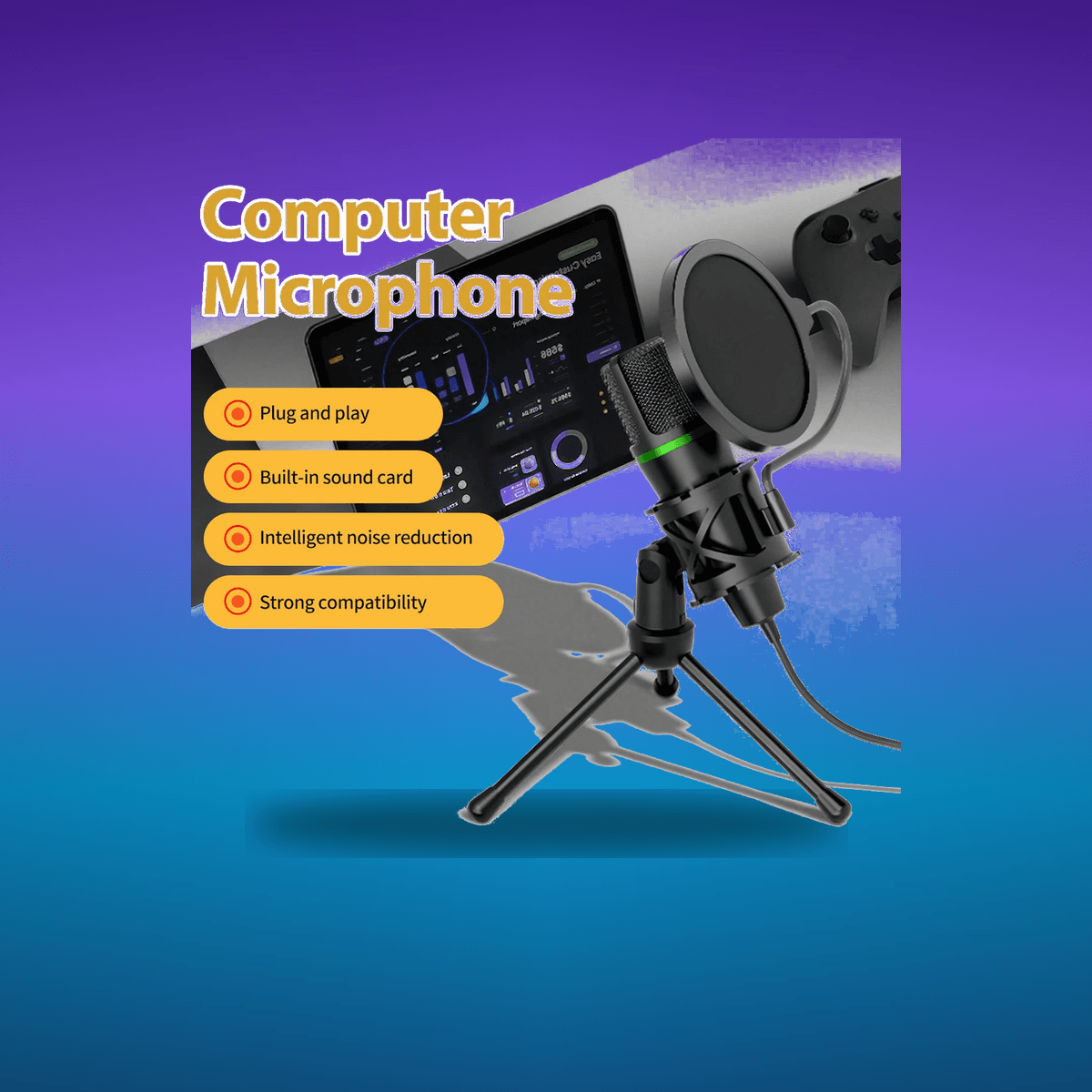 Micrófono Condenser Computer Laptop · Sonido Gaming