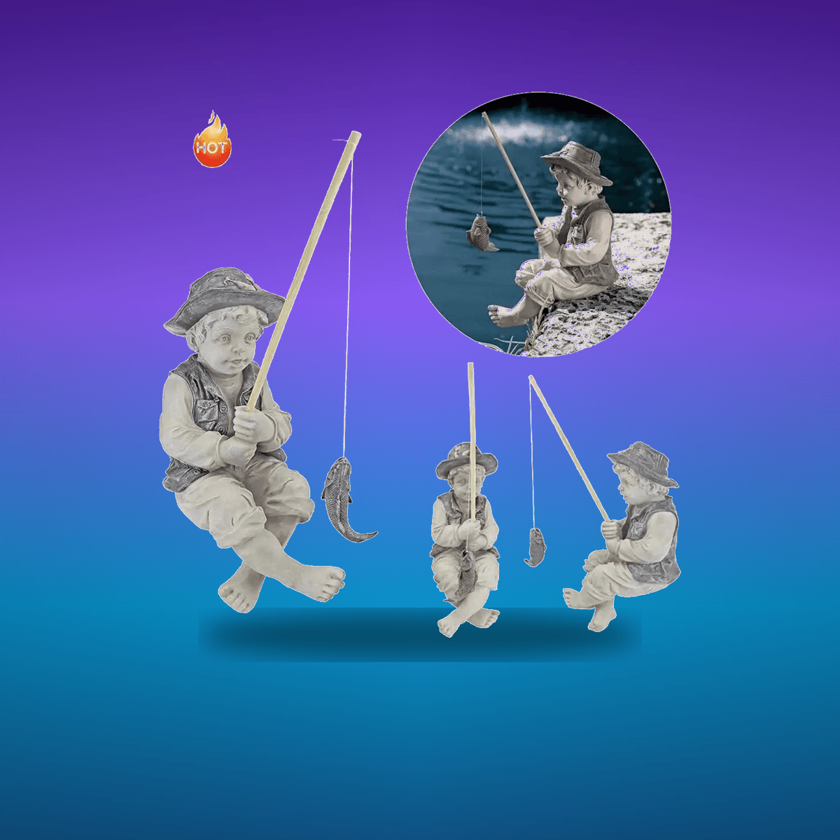 Figura Garden Ornaments Fisherman Removable 5.5 cm · Decoración Setup Gamer y Escr...