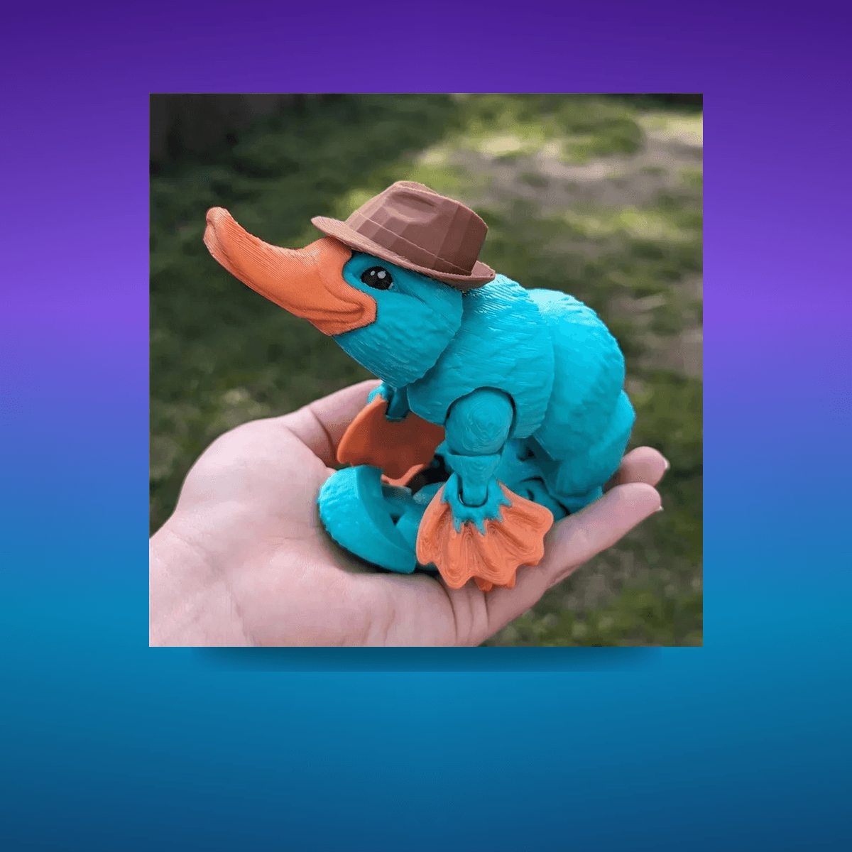 Figura Articulated Platypus Printed Multi-Joint · Decoración Setup Gamer y Escritorio