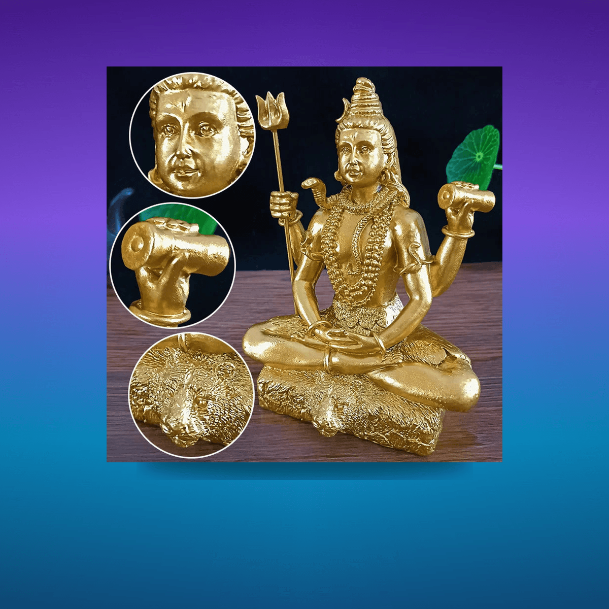 Figura Golden Shiva Hindu Ganesha 14 cm · Decoración Setup Gamer y Escritorio
