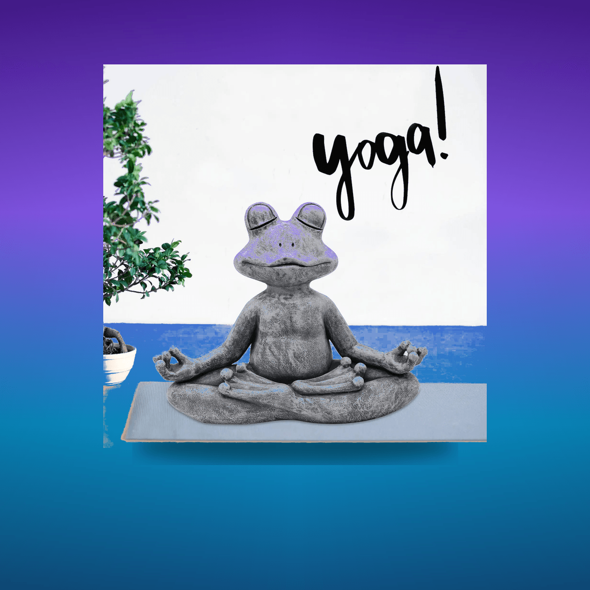 Figura Frog Zen Yoga Frog · Decoración Setup Gamer y Escritorio