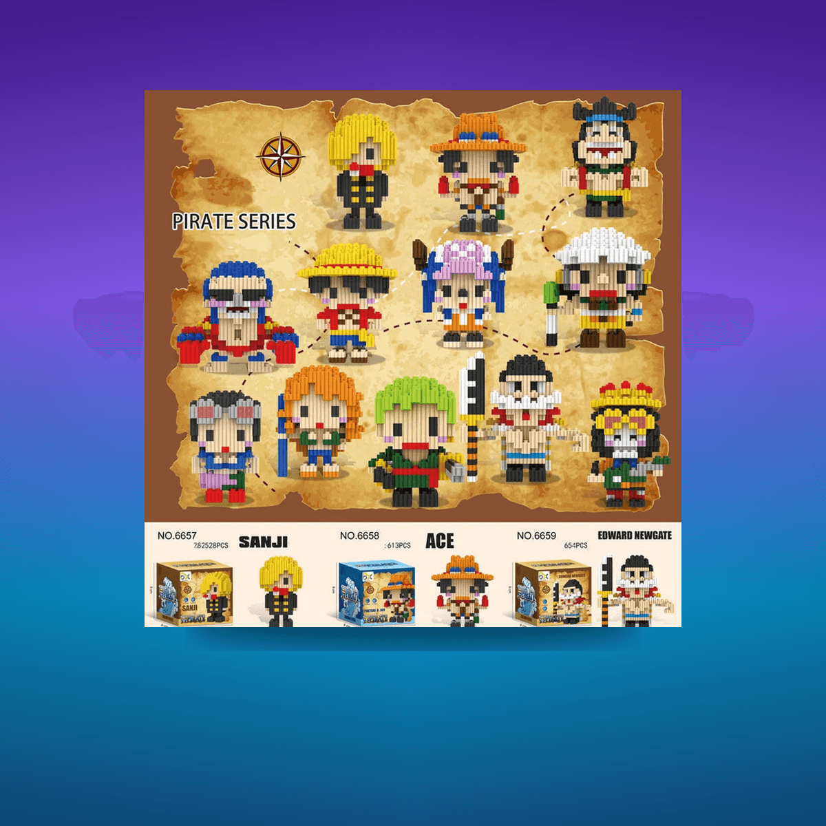 Figura One Building Block Sanji One Piece · Decoración Setup Gamer y Escritorio