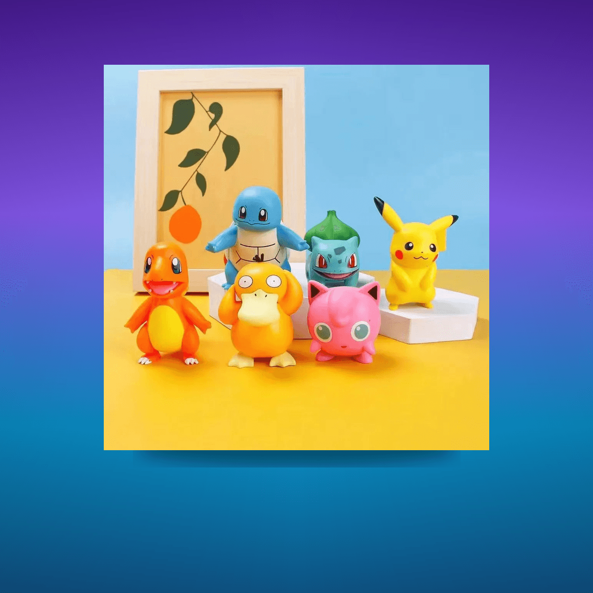 Figura cake topper Pikachu Psyduck Pokemon · Decoración Setup Gamer y Escritorio