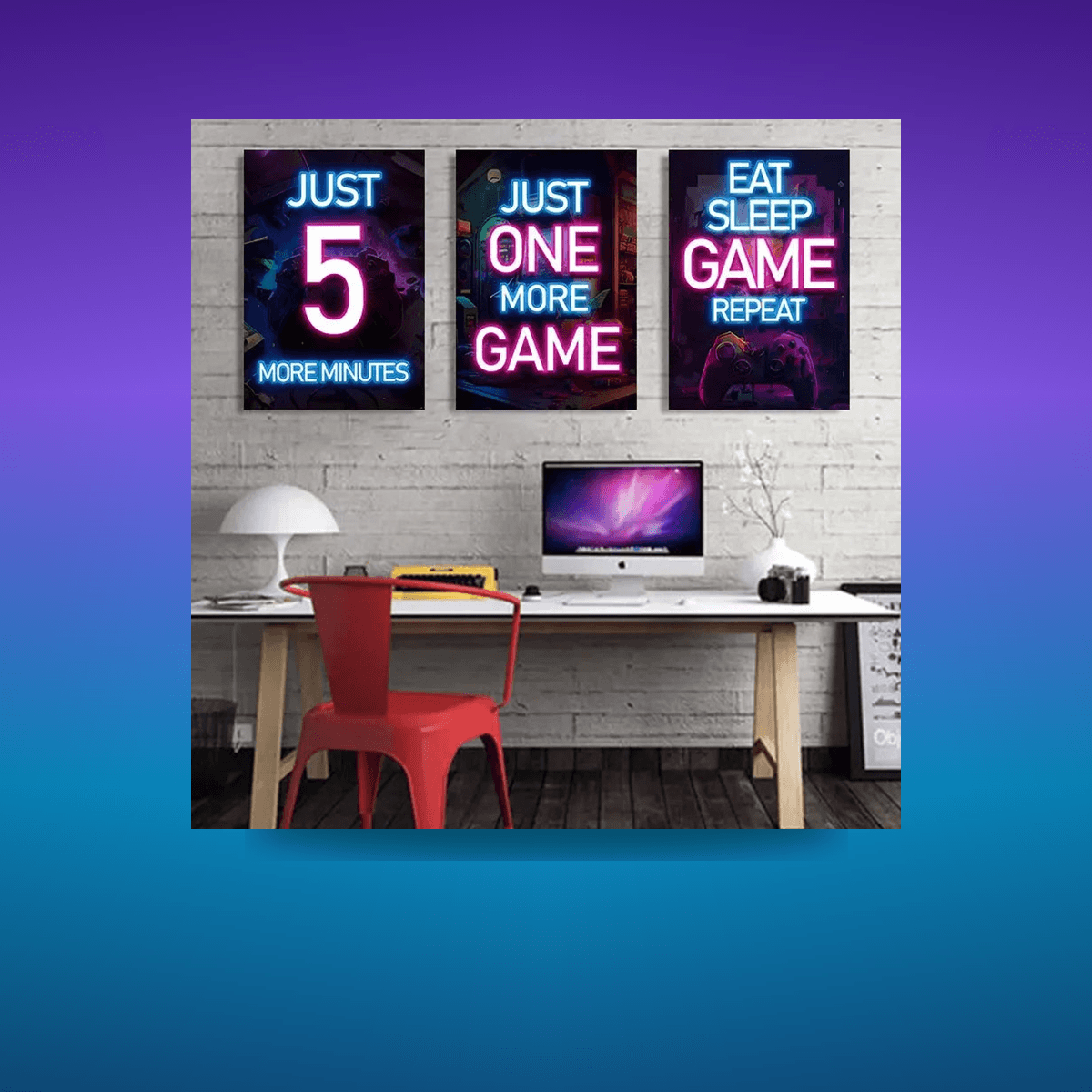 Neón LED Gaming Decoration Posters · Iluminación Setup Gaming