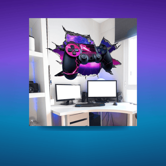 Poster Larger Gaming Walls Hole · Decoración Setup Gamer y Escritorio