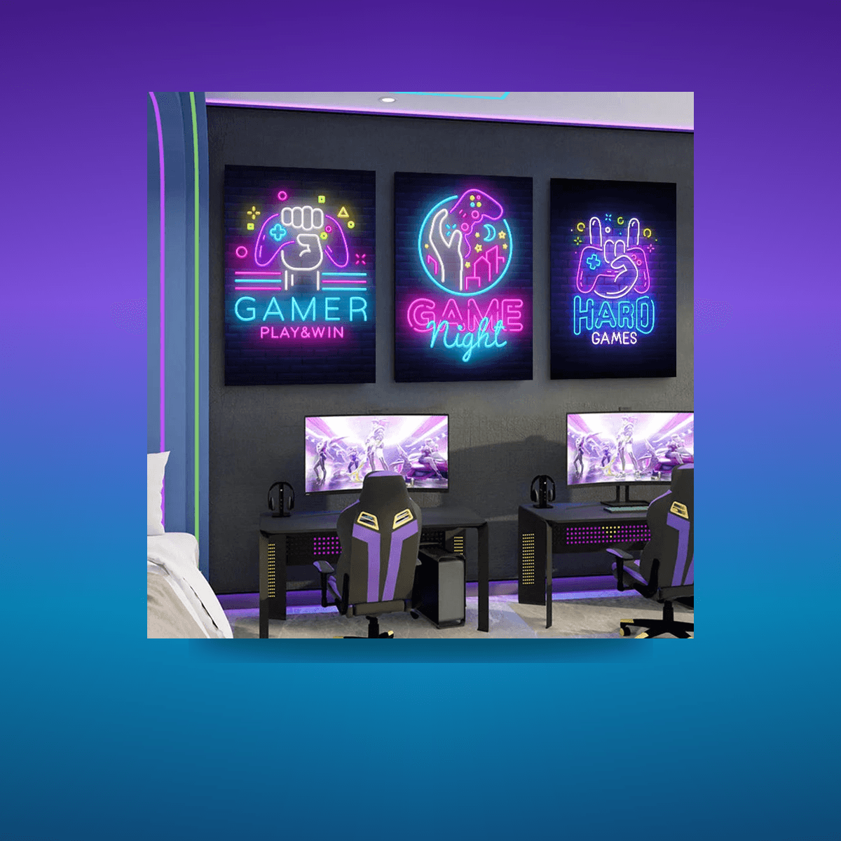 Neón LED Gaming Quotes Game · Iluminación Setup Gaming