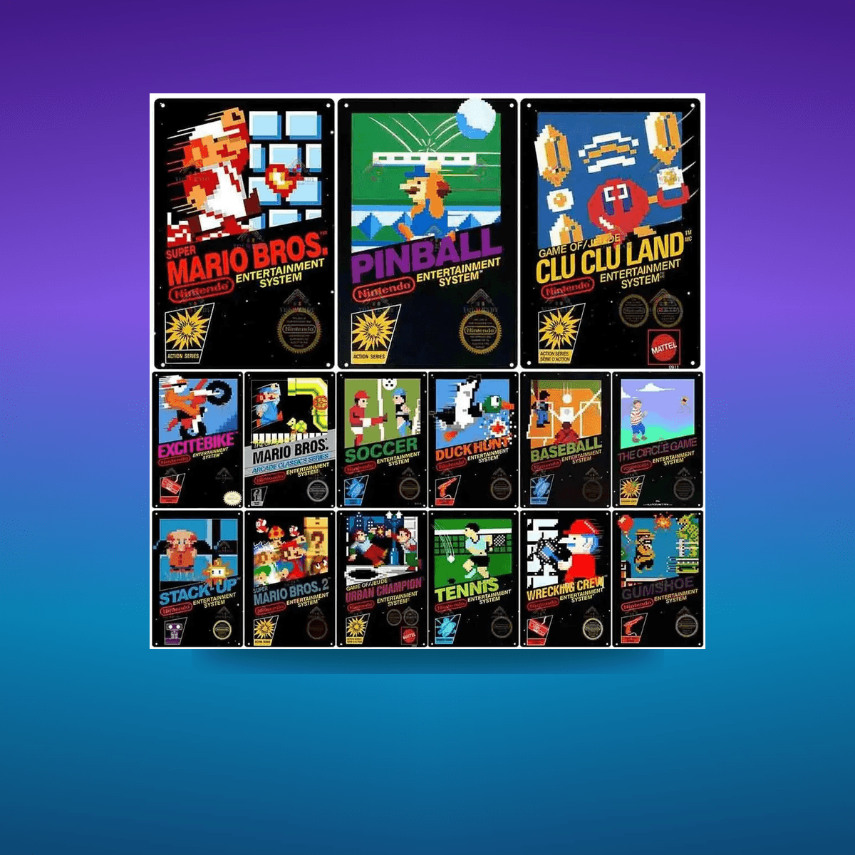 Poster Retro Video Game Metal · Decoración Setup Gamer y Escritorio