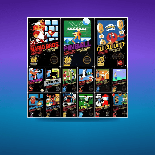 Poster Retro Video Game Metal · Decoración Setup Gamer y Escritorio