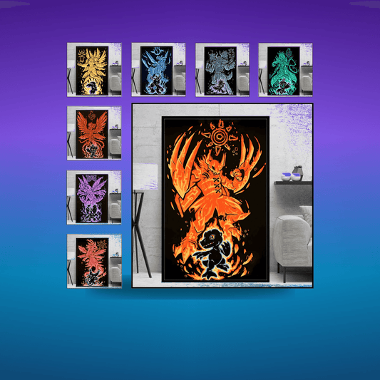 Poster Digimon Character Wall Hanging · Decoración Setup Gamer y Escritorio