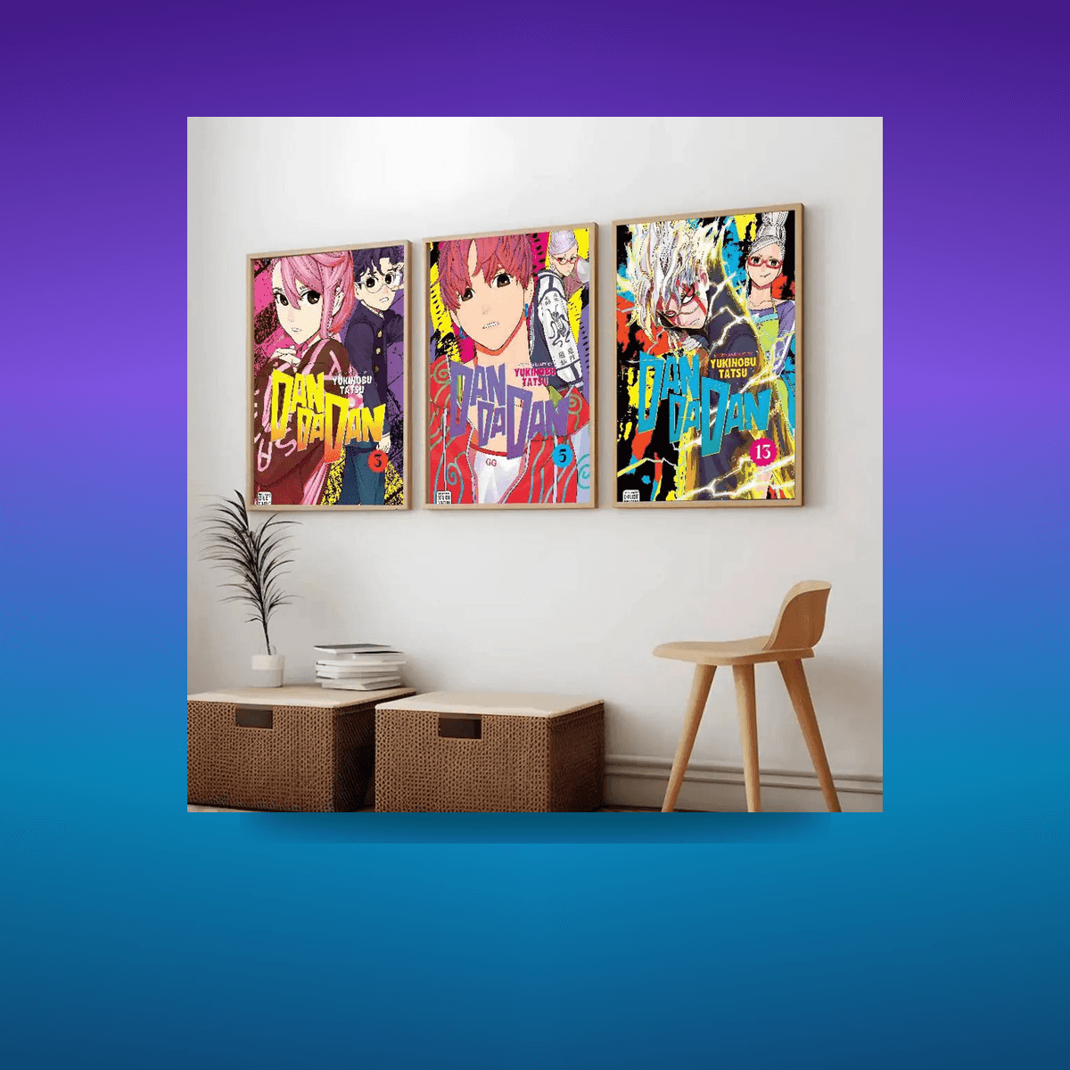 Poster D-Dandandan painting with prints · Decoración Setup Gamer y Escritorio