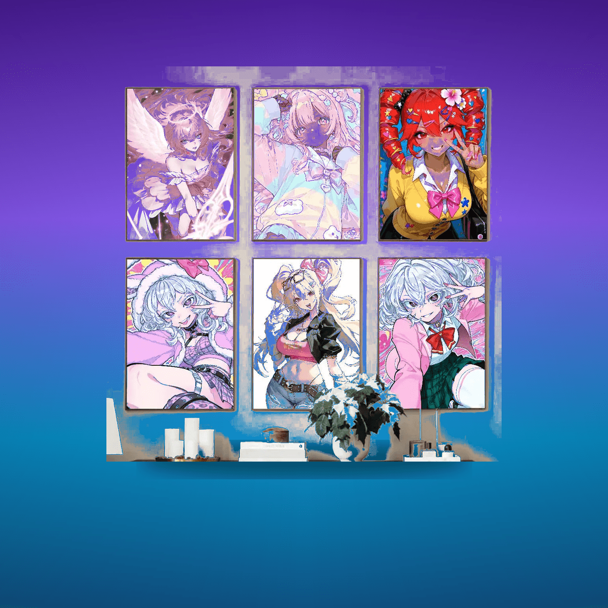 Poster Girl Posters Paintings Study · Decoración Setup Gamer y Escritorio