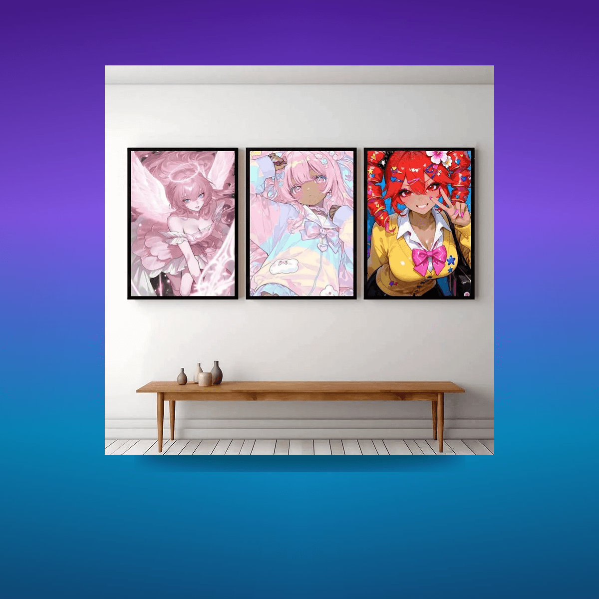 Poster Girl Posters Paintings Study · Decoración Setup Gamer y Escritorio