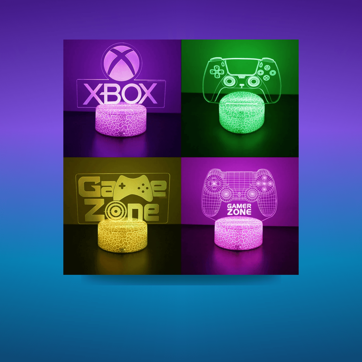 Neón LED GAMER 3D Night · Iluminación Setup Gaming 20cm