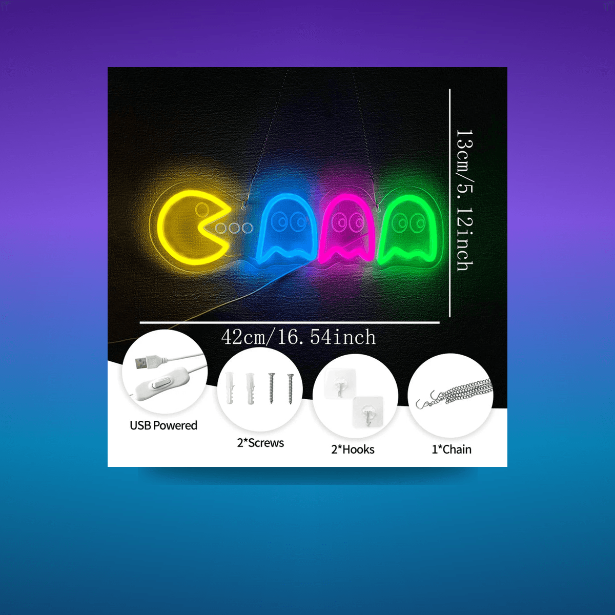 Neón LED Game Cartoon Icon · Iluminación Setup Gaming