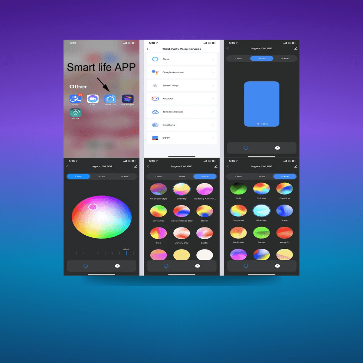 Lámpara LED RGBCW Dimmable APP · Iluminación Setup Gaming