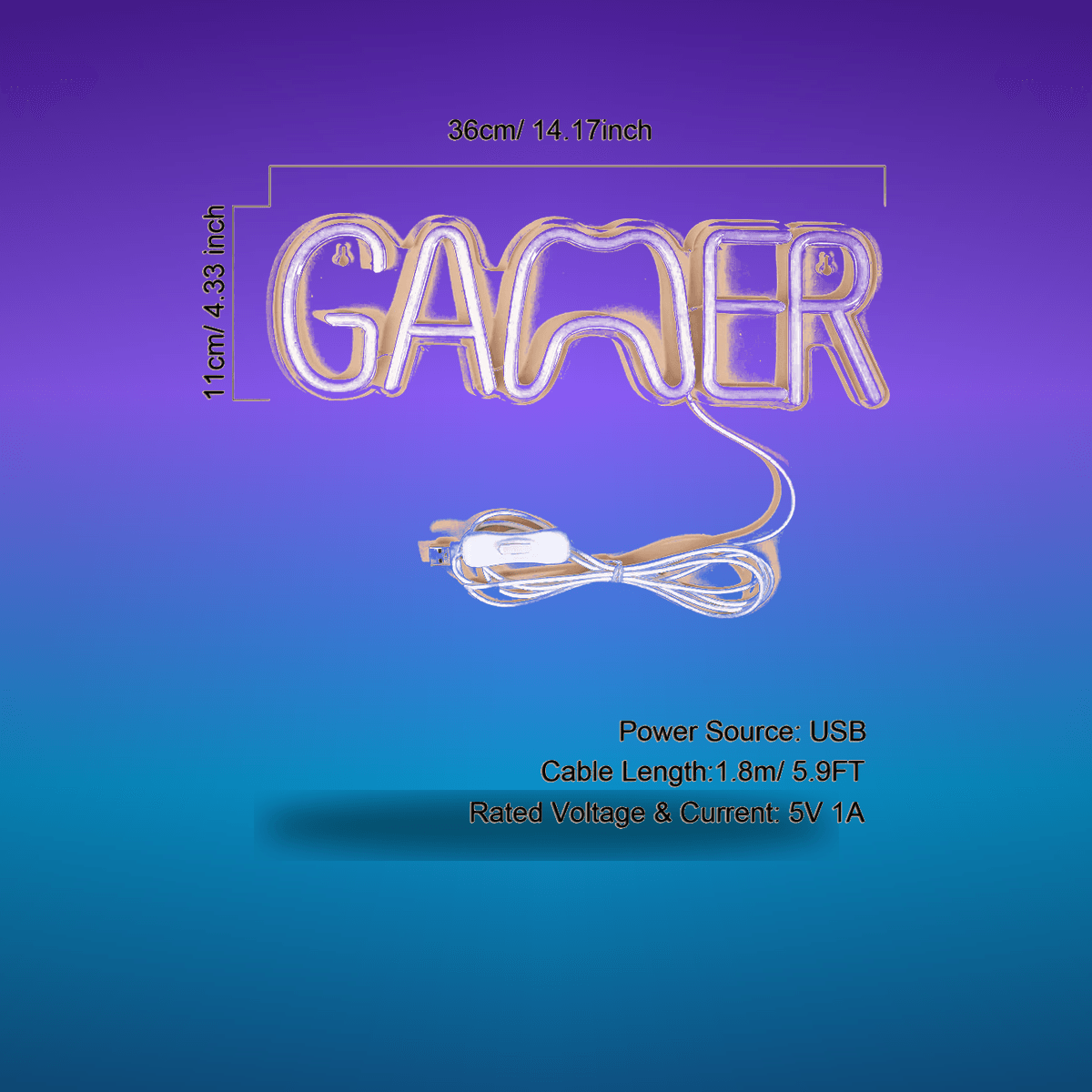 Neón LED Chi-buy Gamer Gamepad · Iluminación Setup Gaming