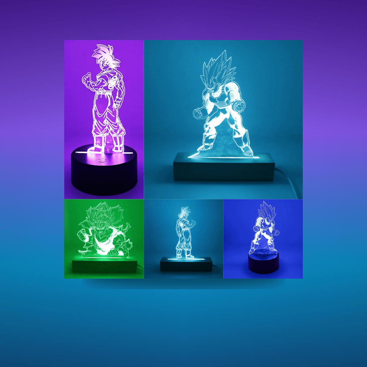 Lámpara LED Gaming Anime Goku · Iluminación Setup Gaming